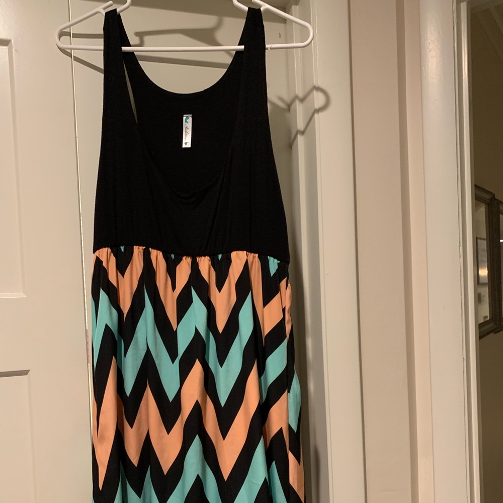 Peach and Mint Tank Dress! Worn once!